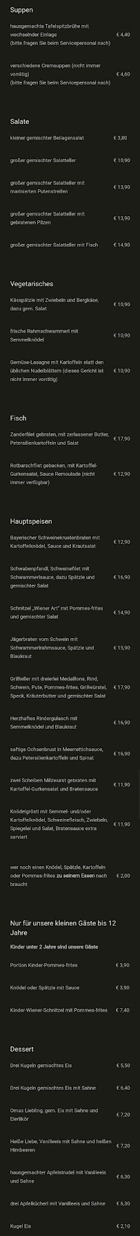 Menu du Emminger Hof à Eresing