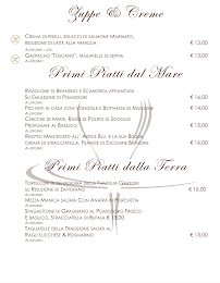 Menu / carte de Villa Garzoni à Pescia