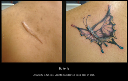 Explore female leg tattoo ideas, creative tattoo ideas in Scarsdale, available at Damm Nice Tattoo & Body Art