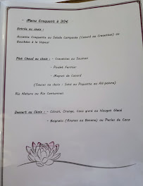 Menu / carte de Fleur de Lotus à Albias