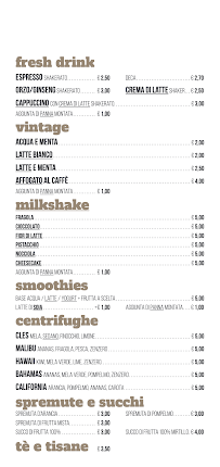 Menu du Hambery à Treviglio