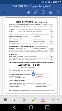 Restaurant Loc Anh à Avignon menu