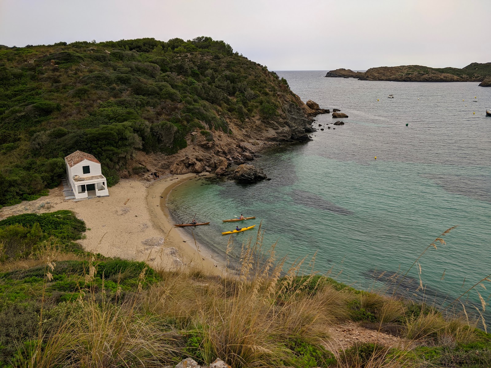 Foto di Cala En Vidrier con una superficie del sabbia beige