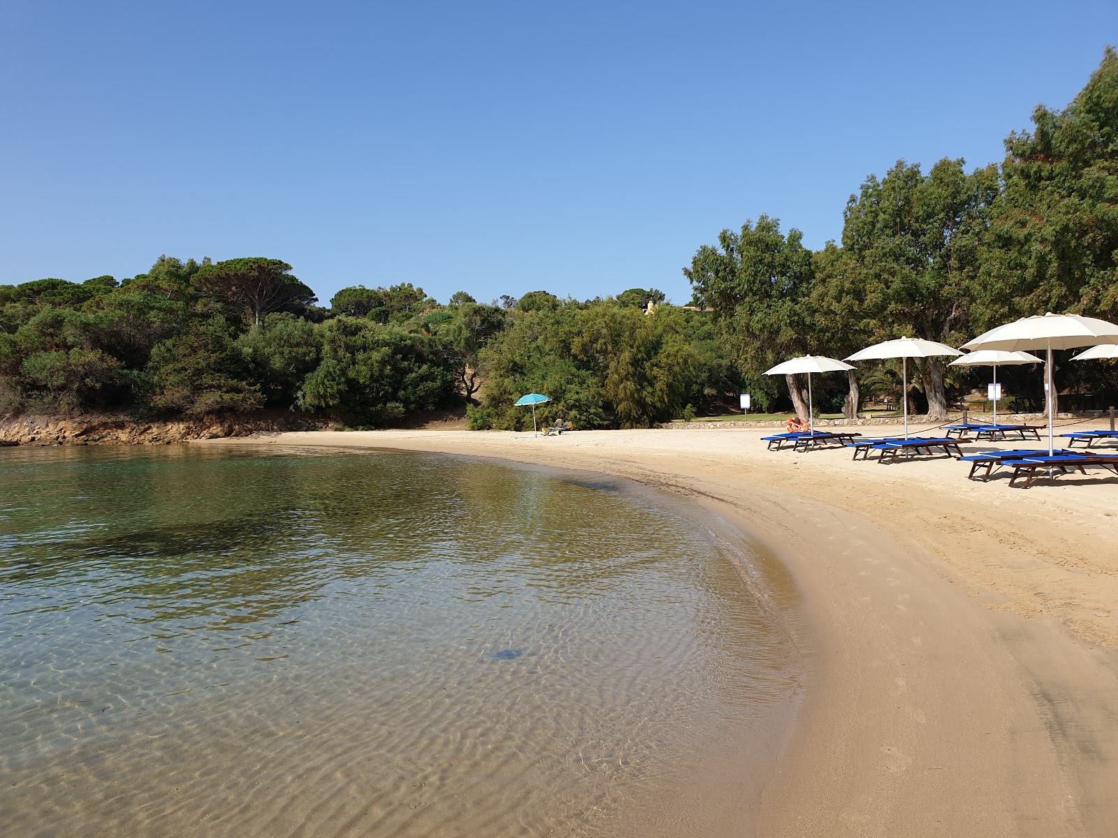 Fotografija Spiaggia di Cala Capra z svetel fin pesek površino