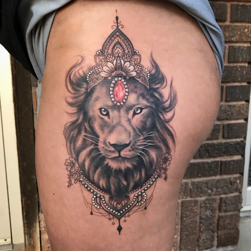 Explore mens neck tattoo ideas, creative tattoo ideas in Hastings, available at Black Diamond Tattoo