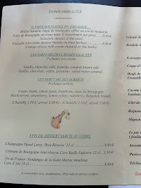 Menu / carte de La Table du Rocher à Marsannay-la-Côte