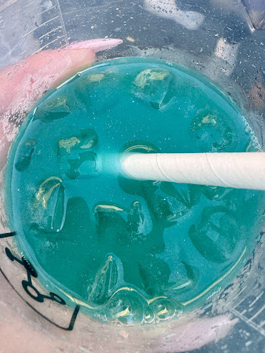 Can you find the edible glitter? Blue Hurricane ($18)