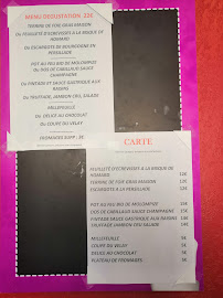 Menu du Auberge des Palhas à Molompize