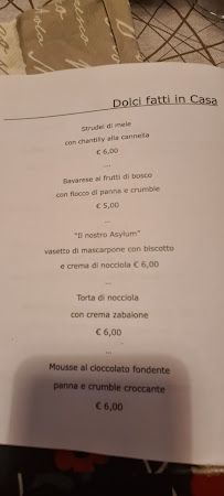 Asylum Bees-trò à Collegno menu