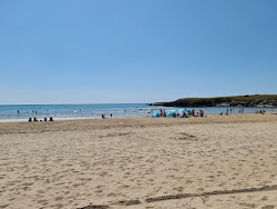 Photo de Traeth Mawr avec rivage droit, long