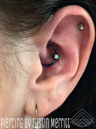 Explore sleeve mens tattoo ideas, creative tattoo ideas in Hampton, available at Blue Horseshoe Tattoo and Body Piercing