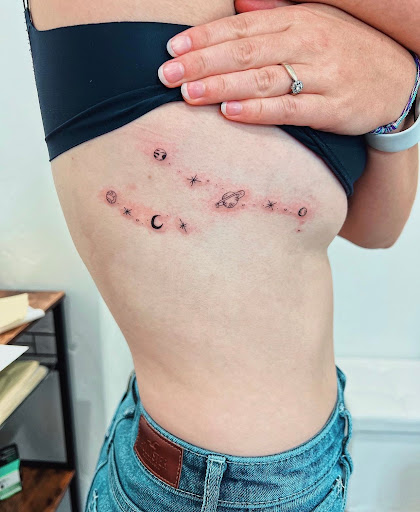 Explore colon cancer tattoo ideas, creative tattoo ideas in Burley, available at Fine Line Ink