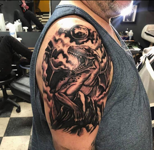 Explore yoda tattoo ideas, creative tattoo ideas in Stevens Point, available at Black Rabbit Tattooing