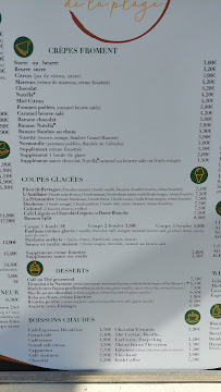 Café de la Plage à Saint-Hilaire-de-Riez menu