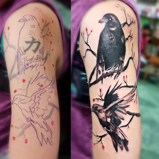 Explore dark tower tattoo ideas, creative tattoo ideas in Roanoke, available at Saint Cecilias Art Studio