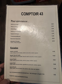 Carte du Comptoir 43 à Lyon