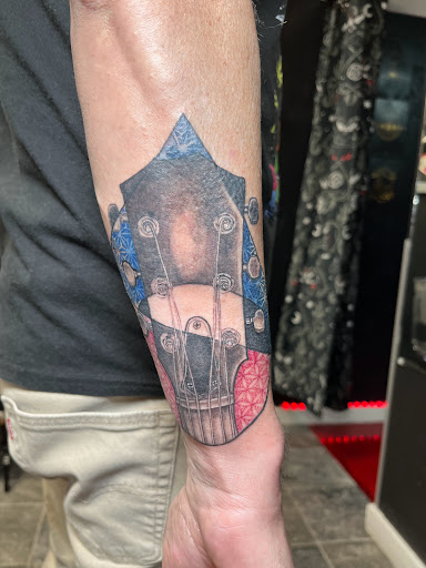 Explore simple arm tattoo ideas, creative tattoo ideas in Harrah, available at Gypsy Blood Body Art Studio