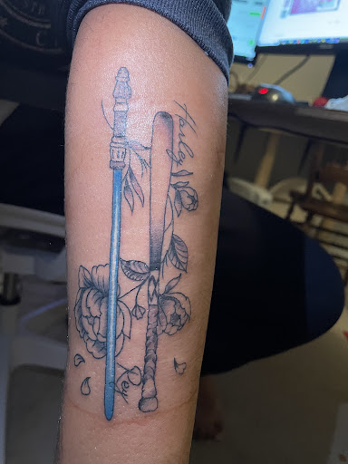 Explore tombstone tattoo ideas, creative tattoo ideas in Peachtree City, available at Area 54 Tattoos