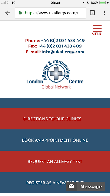 مركز لندن للحساسية والمناعة -City Medical Hospital BMI - London Allergy and Immunology Centre -City Medical Hospital BMI