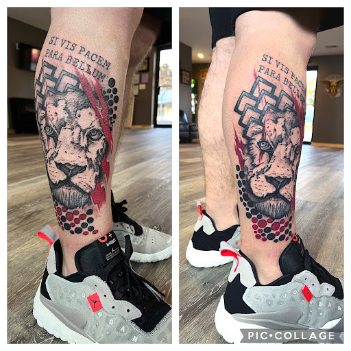 Explore red ink tattoo ideas, creative tattoo ideas in Gadsden, available at Sacred Art Tattoo Company