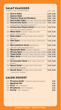 Carte du Pizza Caldo Heidenheim à Heidenheim
