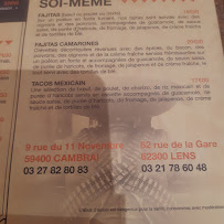 O mexicain à Cambrai menu