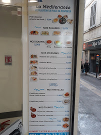 Carte du Restaurant la méditerranée à Nîmes