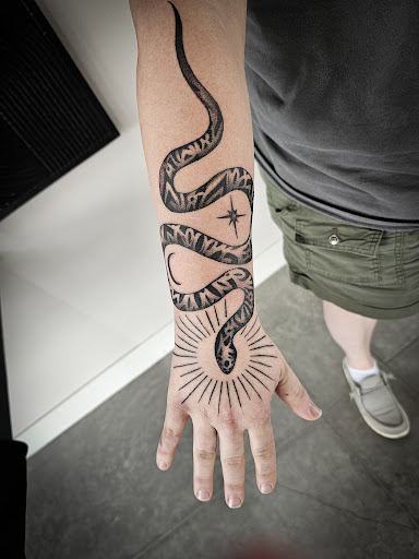 Explore jolly roger tattoo ideas, creative tattoo ideas in Sheridan, available at BlackbearInk Studio LLC