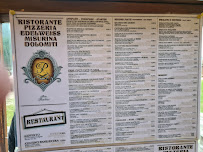 Pizzeria Edelweiss à Auronzo di Cadore menu