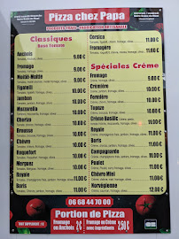 Menu / carte de Camion Pizza chez Papa à Marseille