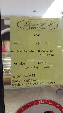 Menu du Gola E Vanità Corsico à Corsico