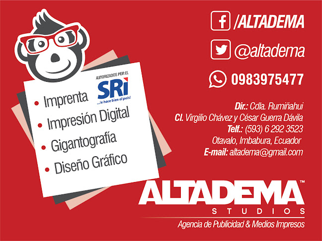 Opiniones de ALTADEMA - Imprenta al Instante en Otavalo - Diseñador de sitios Web