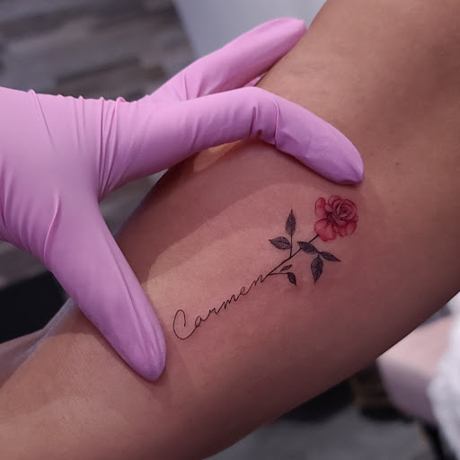 Explore nirvana tattoo ideas, creative tattoo ideas in Miami, available at Glitterpoop Studios