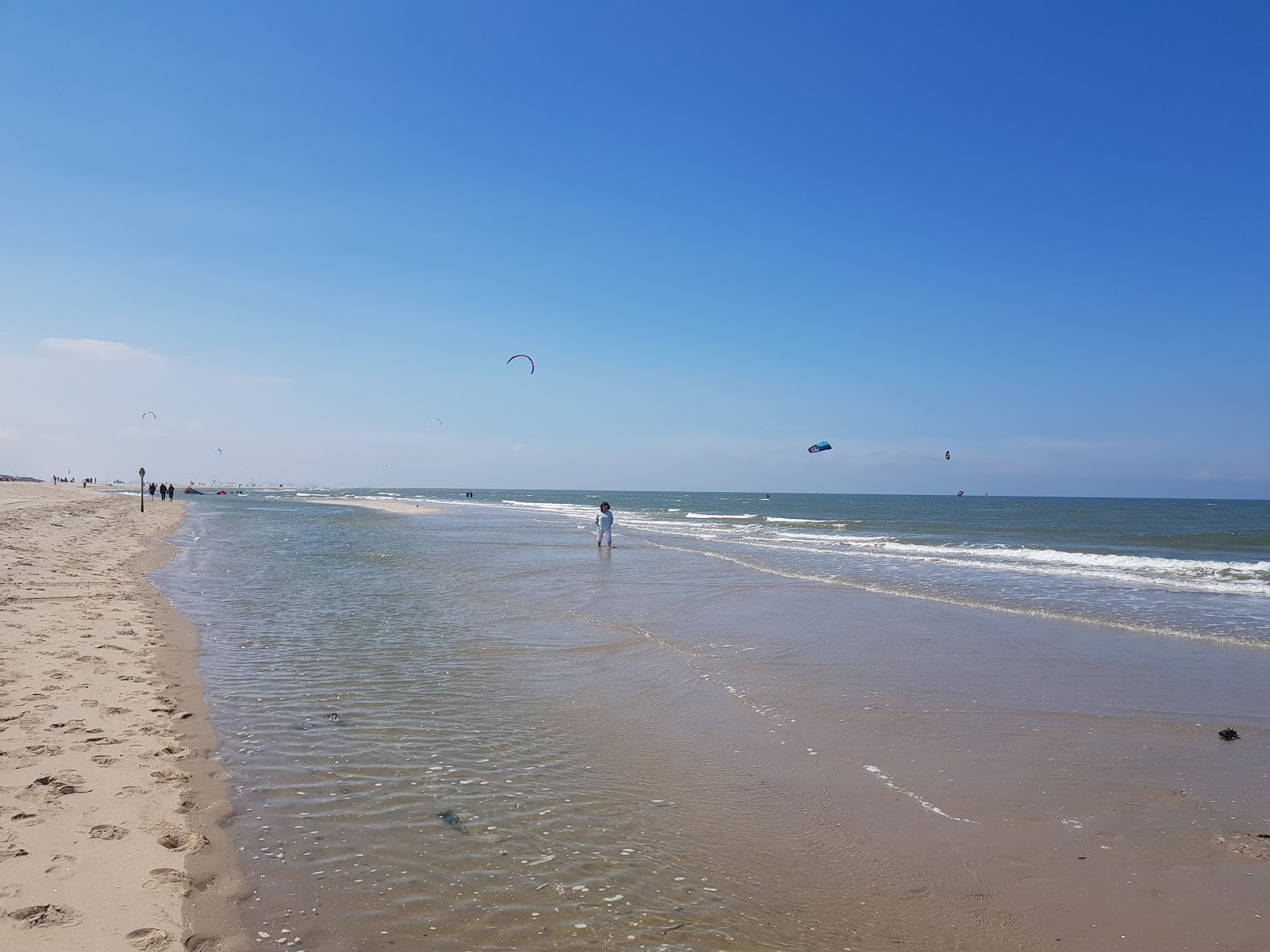 Foto van Strand van Kijkduin met helder zand oppervlakte