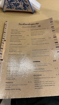Menu / carte de SiciliArteGusto Gastronomia Enoteca Wine Bar à Piazza Armerina