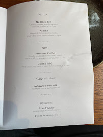 Steam Bar à Paris menu