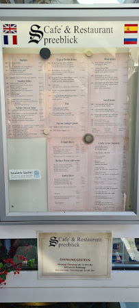 Café & Restaurant Spreeblick à Berlin menu