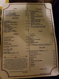 Menu du Novenoveuno à Naples