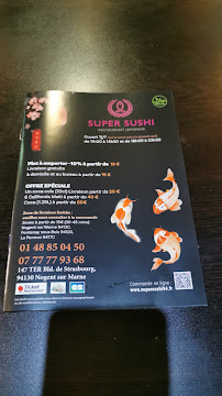 Super Sushi à Nogent-sur-Marne menu