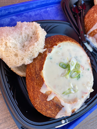 Clam chowder bread bowls