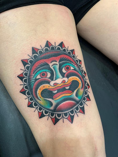 Explore butterfly flower tattoo ideas, creative tattoo ideas in Montclair, available at Rise Above Tattoo Co.