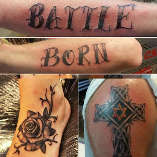Explore small religious tattoo ideas, creative tattoo ideas in Elko, available at Tom Custom Tattoos and Body Piercing Studio