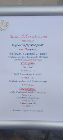 Menu du Ristorante Paleosette Gluten Free à Arona