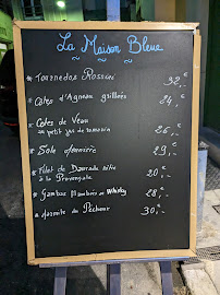 Menu / carte de La Maison Bleue à Nice