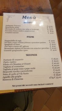 Menu / carte de Trattoria Trento à Rapolano Terme