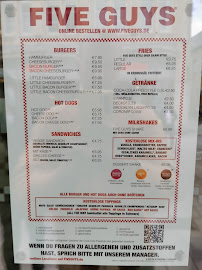 Five Guys Düsseldorf Flinger Straße à Düsseldorf carte