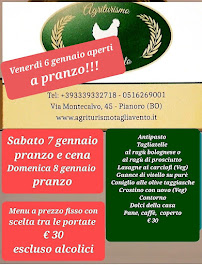 Carte du Agriturismo Tagliavento à Pianoro