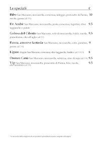 Il Borgo à Brinzio menu