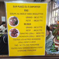 Restaurant vietnamien Song Heng à Paris - menu / carte