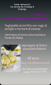 Passion Food Home Restaurant à Orsenigo menu
